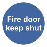 SECO Mandatory Safety Sign Fire Door Keep Shut Semi Rigid Plastic 100 x 100mm - M014SRP100X100